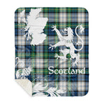 Sherpa Blanket - Tartan Blanket Thistle and Lion Scottish Clan Gordon Dress Ancient Plaid Blanket, plaid sherpa blanket queen,purple sherpa blanket,queen sherpa blanket,queen size sherpa blanket,red sherpa blanket,scottish tartan blankets,sherpa blanket,sherpa christmas blanket