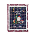 Personalized Gift Tartan Plaid Blanket Clan Nevoy With Funny Santa Snowman Reindeer Merry Christmas Fleece Blanket, Home Living Room, Plaid Blanket, Tartan Blanket, Scottish Blanket, Buffalo fleece blanket, Christmas Blanket