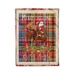 Personalized Gift Plaid Tartan Blanket Clan Ogilvie Of Airlie Ancient With Moose Lover Xmas Gift Santa Riding Christmas Fleece Blanket