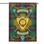 House Flag - Chisholm Hunting Ancient Irish Shield Celtic Cross Tartan Garden Flag St Patrick's Day Garden Flag