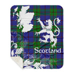 Sherpa Blanket - Tartan Blanket Thistle and Lion Scottish Clan Strachan Plaid Blanket, plaid sherpa blanket queen,purple sherpa blanket,queen sherpa blanket,queen size sherpa blanket,red sherpa blanket,scottish tartan blankets,sherpa blanket,sherpa christmas blanket