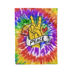 Scotstee Shop - Scotstee Shop Blanket Peace and Love Three Nomads Tie Dye Hippie Fleece Blanket