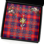 To My Beautiful Soulmate Sunflower Necklace In Your Eyes I Have Found My Home Clan Hamilton Tartan Jewelry For Girlfriend, Tartan Sunflower Pendant Necklace, Scottish Tartan Jewelry, valentine necklace, necklace girlfriend, necklace for wife, cute necklaces for girlfriend, jewelry for girlfriend, to my soulmate necklace, to my future wife necklace