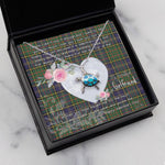 Sea Turtle Necklace Gift for My Beautiful Girlfriend Valentines Necklace Clan MacMillan Hunting Modern Tartan Blue Turtle Necklace