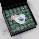 Sea Turtle Necklace Gift for My Beautiful Girlfriend Valentines Necklace Clan Spottiswood Tartan Blue Turtle Necklace
