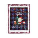 Personalized Gift Tartan Plaid Blanket Clan Rutherford Hunting With Funny Santa Snowman Reindeer Merry Christmas Fleece Blanket, Home Living Room, Plaid Blanket, Tartan Blanket, Scottish Blanket, Buffalo fleece blanket, Christmas Blanket
