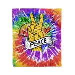 Scotstee Shop - Scotstee Shop Blanket Peace and Love Three Nomads Tie Dye Hippie Fleece Blanket