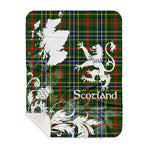 Sherpa Blanket - Tartan Blanket Thistle and Lion Scottish Clan Bisset Plaid Blanket, plaid sherpa blanket queen,purple sherpa blanket,queen sherpa blanket,queen size sherpa blanket,red sherpa blanket,scottish tartan blankets,sherpa blanket,sherpa christmas blanket