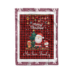 Personalized Gift Tartan Plaid Blanket Clan MacIver Red With Funny Santa Snowman Reindeer Merry Christmas Fleece Blanket, Home Living Room, Plaid Blanket, Tartan Blanket, Scottish Blanket, Buffalo fleece blanket, Christmas Blanket