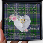 Gift For My Beautiful Girlfriend Necklace Valentine Necklace Clan Wishart Hunting Tartan Cross Dancing Necklace Scottish Tartan Jewelry