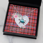 Sea Turtle Necklace Gift for My Beautiful Girlfriend Valentines Necklace Clan Meikle Tartan Blue Turtle Necklace