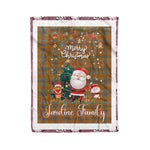 Personalized Gift Tartan Plaid Blanket Clan Jardine With Funny Santa Snowman Reindeer Merry Christmas Fleece Blanket, Home Living Room, Plaid Blanket, Tartan Blanket, Scottish Blanket, Buffalo fleece blanket, Christmas Blanket