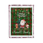 Personalized Gift Tartan Plaid Blanket Clan Maxwell Hunting With Funny Santa Snowman Reindeer Merry Christmas Fleece Blanket, Home Living Room, Plaid Blanket, Tartan Blanket, Scottish Blanket, Buffalo fleece blanket, Christmas Blanket