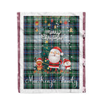 Personalized Gift Tartan Plaid Blanket Clan MacKenzie Dress Ancient With Funny Santa Snowman Reindeer Merry Christmas Fleece Blanket, Home Living Room, Plaid Blanket, Tartan Blanket, Scottish Blanket, Buffalo fleece blanket, Christmas Blanket