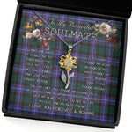 To My Beautiful Soulmate Sunflower Necklace In Your Eyes I Have Found My Home Clan Guthrie Tartan Jewelry For Girlfriend, Tartan Sunflower Pendant Necklace, Scottish Tartan Jewelry, valentine necklace, necklace girlfriend, necklace for wife, cute necklaces for girlfriend, jewelry for girlfriend, to my soulmate necklace, to my future wife necklace