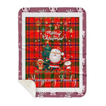 Personalized Gift Tartan Plaid Blanket Clan Monypenny With Funny Santa Snowman Reindeer Merry Christmas Gift Sherpa Blanket, blue plaid sherpa blanket,blue tartan sherpa blanket,Buchan,buffalo plaid sherpa blanket,christmas sherpa blanket,Christmas Throw Blanket