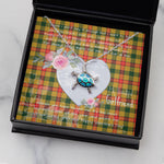 Sea Turtle Necklace Gift for My Beautiful Girlfriend Valentines Necklace Clan Baxter Tartan Blue Turtle Necklace