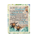 Scotstee Shop - Personalized Gift To My Husband To My Husband Turtle Family Gifts Fleece Blanket