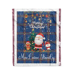 Personalized Gift Tartan Plaid Blanket Clan MacLaine of Loch Buie Hunting With Funny Santa Snowman Reindeer Merry Christmas Fleece Blanket, Home Living Room, Plaid Blanket, Tartan Blanket, Scottish Blanket, Buffalo fleece blanket, Christmas Blanket