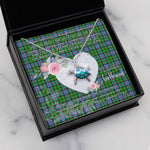Sea Turtle Necklace Gift for My Beautiful Girlfriend Valentines Necklace Clan Forsyth Modern Tartan Blue Turtle Necklace