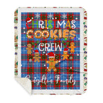 Personalized Gift Tartan Plaid Blanket Clan Congilton With Christmas Cookie Baking Crew Christmas Gift Sherpa Blanket, tartan sherpa blanket,buffalo plaid sherpa blanket,christmas sherpa blanket,Christmas Throw Blanket,green plaid sherpa blanket,green sherpa blanket