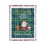 Personalized Gift Tartan Plaid Blanket Clan Graham Of Montrose Ancient With Funny Santa Snowman Reindeer Merry Christmas Fleece Blanket, Christmas Blanket, Plaid Blanket, Tartan Blanket,Scottish Blanket