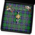 To My Beautiful Soulmate Sunflower Necklace In Your Eyes I Have Found My Home Clan Graham Of Menteith Modern Tartan Jewelry For Girlfriend, Tartan Sunflower Pendant Necklace, Scottish Tartan Jewelry, valentine necklace, necklace girlfriend, necklace for wife, cute necklaces for girlfriend, jewelry for girlfriend, to my soulmate necklace, to my future wife necklace