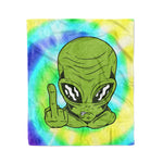 Scotstee Shop - Scotstee Shop Blanket Angry Alien Tie Dye Rainbow Hippie Fleece Blanket
