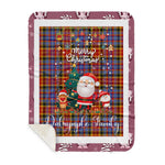 Personalized Gift Tartan Plaid Blanket Clan Dalrymple With Funny Santa Snowman Reindeer Merry Christmas Gift Sherpa Blanket, blue plaid sherpa blanket,blue tartan sherpa blanket,Buchan,buffalo plaid sherpa blanket,christmas sherpa blanket,Christmas Throw Blanket