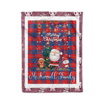 Personalized Gift Tartan Plaid Blanket Clan McKerrell Red With Funny Santa Snowman Reindeer Merry Christmas Fleece Blanket, Home Living Room, Plaid Blanket, Tartan Blanket, Scottish Blanket, Buffalo fleece blanket, Christmas Blanket