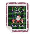 Personalized Gift Tartan Plaid Blanket Clan Donald MacDonald With Funny Santa Snowman Reindeer Merry Christmas Gift Sherpa Blanket, blue plaid sherpa blanket,blue tartan sherpa blanket,Buchan,buffalo plaid sherpa blanket,christmas sherpa blanket,Christmas Throw Blanket
