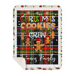 Personalized Gift Tartan Plaid Blanket Clan Francis With Christmas Cookie Baking Crew Christmas Gift Sherpa Blanket, tartan sherpa blanket,buffalo plaid sherpa blanket,christmas sherpa blanket,Christmas Throw Blanket,green plaid sherpa blanket,green sherpa blanket