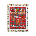 Personalized Gift Tartan Plaid Blanket Clan Binning With Christmas Cookie Baking Crew Christmas Gift Blanket, Plaid Blanket, Christmas Fleece Blanket, Christmas Blanket, Tartan Blanket, Scottish Blanket, Scotland Blanket, Family Name Blanket, Custom Blanket, Personalized Blanket