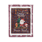 Personalized Gift Tartan Plaid Blanket Clan Fraser of Lovat With Funny Santa Snowman Reindeer Merry Christmas Fleece Blanket, Christmas Blanket, Plaid Blanket, Tartan Blanket,Scottish Blanket