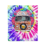 Scotstee Shop - Scotstee Shop Blanket Groovy Hippie Van Neon Rainbow Tie Dye Watercolor Hippie Fleece Blanket