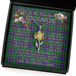 To My Beautiful Soulmate Sunflower Necklace In Your Eyes I Have Found My Home Clan Hunter of Peeblesshire Tartan Jewelry For Girlfriend, Tartan Sunflower Pendant Necklace, Scottish Tartan Jewelry, valentine necklace, necklace girlfriend, necklace for wife, cute necklaces for girlfriend, jewelry for girlfriend, to my soulmate necklace, to my future wife necklace