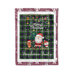 Personalized Gift Tartan Plaid Blanket Clan Farquharson With Funny Santa Snowman Reindeer Merry Christmas Fleece Blanket, Home Living Room, Plaid Blanket, Tartan Blanket, Scottish Blanket, Buffalo fleece blanket, Christmas Blanket