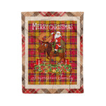 Personalized Gift Plaid Tartan Blanket Clan Scrymgeour With Moose Lover Xmas Gift Santa Riding Christmas Fleece Blanket