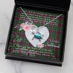 Sea Turtle Necklace Gift for My Beautiful Girlfriend Valentines Necklace Clan Carruthers Tartan Blue Turtle Necklace
