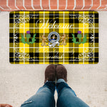 Scotstee Shop - Doormat - Welcome Mat Scottish Clan Badge Barclay Tartan Door Mat, Plaid Doormat With Thistle and Two Lion Scottish