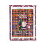Personalized Gift Tartan Plaid Blanket Clan Jacobite With Funny Santa Snowman Reindeer Merry Christmas Fleece Blanket, Home Living Room, Plaid Blanket, Tartan Blanket, Scottish Blanket, Buffalo fleece blanket, Christmas Blanket