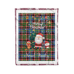Personalized Gift Tartan Plaid Blanket Clan Norvel With Funny Santa Snowman Reindeer Merry Christmas Fleece Blanket, Home Living Room, Plaid Blanket, Tartan Blanket, Scottish Blanket, Buffalo fleece blanket, Christmas Blanket