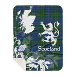 Sherpa Blanket - Tartan Blanket Thistle and Lion Scottish Clan Broun Modern Plaid Blanket, plaid sherpa blanket queen,purple sherpa blanket,queen sherpa blanket,queen size sherpa blanket,red sherpa blanket,scottish tartan blankets,sherpa blanket,sherpa christmas blanket