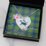 Sea Turtle Necklace Gift for My Beautiful Girlfriend Valentines Necklace Clan Marjoribanks Ancient Tartan Blue Turtle Necklace