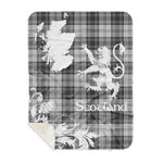Sherpa Blanket - Tartan Blanket Thistle and Lion Scottish Clan Sandilands Grey Plaid Blanket, plaid sherpa blanket queen,purple sherpa blanket,queen sherpa blanket,queen size sherpa blanket,red sherpa blanket,scottish tartan blankets,sherpa blanket,sherpa christmas blanket