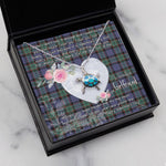 Sea Turtle Necklace Gift for My Beautiful Girlfriend Valentines Necklace Clan Fletcher Modern Tartan Blue Turtle Necklace