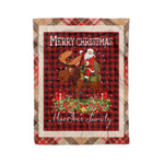Personalized Gift Plaid Tartan Blanket Clan MacIver With Moose Lover Xmas Gift Santa Riding Christmas Fleece Blanket