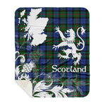 Sherpa Blanket - Tartan Blanket Thistle and Lion Scottish Clan Baird Modern Plaid Blanket, plaid sherpa blanket queen,purple sherpa blanket,queen sherpa blanket,queen size sherpa blanket,red sherpa blanket,scottish tartan blankets,sherpa blanket,sherpa christmas blanket