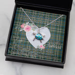 Sea Turtle Necklace Gift for My Beautiful Girlfriend Valentines Necklace Clan Scott Green Ancient Tartan Blue Turtle Necklace