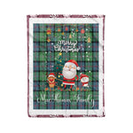Personalized Gift Tartan Plaid Blanket Clan MacThomas Ancient With Funny Santa Snowman Reindeer Merry Christmas Fleece Blanket, Home Living Room, Plaid Blanket, Tartan Blanket, Scottish Blanket, Buffalo fleece blanket, Christmas Blanket